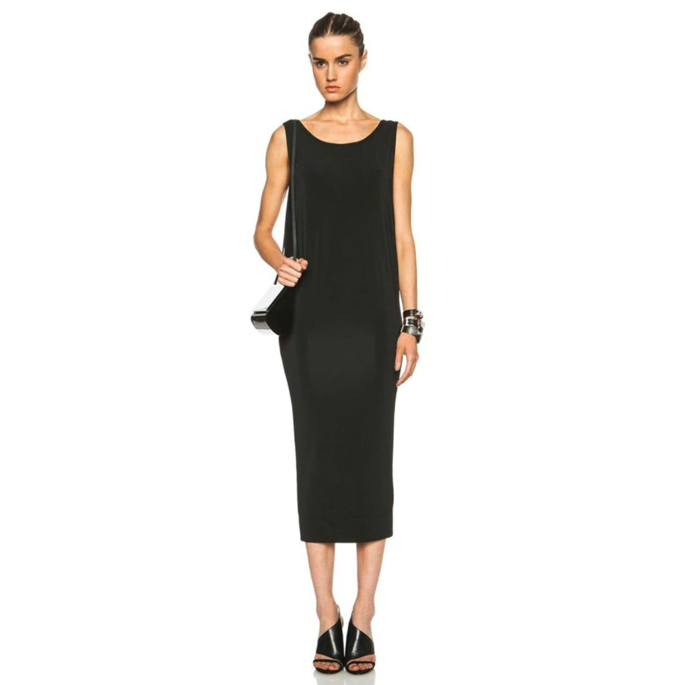 HELMUT LANG Faint Black Sleeveless Midi Dress S